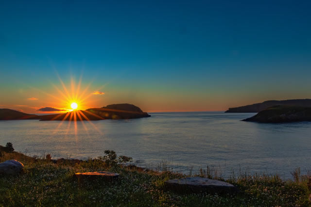 Sunrise over the Witless Bay Ecological Reserve. Photo credit Alden Stout